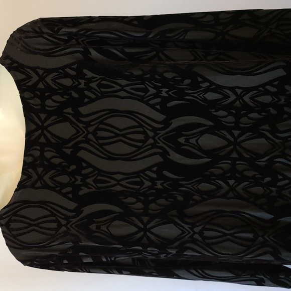 Black Velvet Pattern Top, 3X, Style & Company - Picture 7 of 13